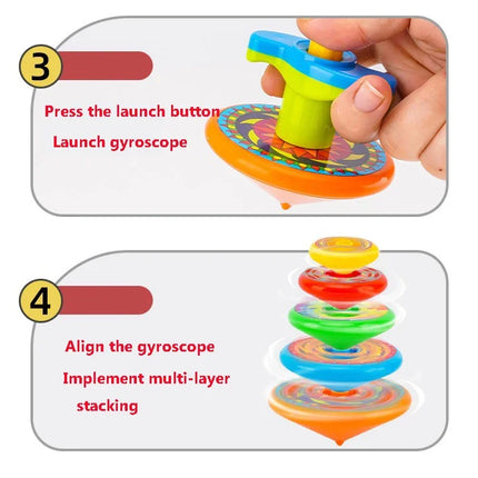 Hot Stacked Spinning Top Launcher Gyroscope Set toy Colorful & Fun Kids Toys for Flying Stacking Games Party Favors & Boys Gifts