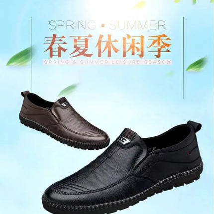 Mens Leather Loafers Non Slip Walking Flats Breathable Outdoor Slip on Casual Shoes for Male Work Office Driving Sneakers2