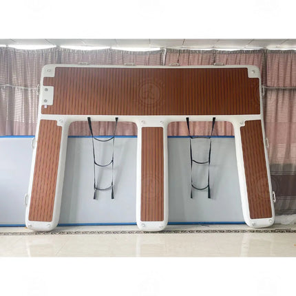 Us Stock 13ft/ 4m EVA Non-Slip Inflatable E Dock Platform Double Jet Ski Dock | Luxury Water Floating Mat for Lake, Pool Boat