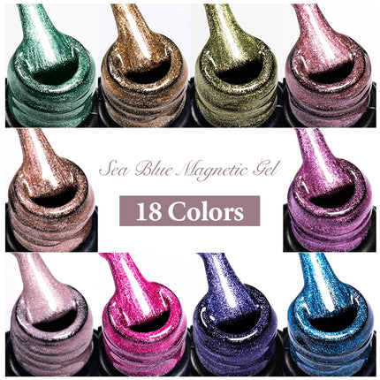 Moonlight Crystal Cat Magnetic Gel Nail Polish Holographic Glitter Semi Permanent Nail Art UV Gel Soak Off Varnish Nail Supplies