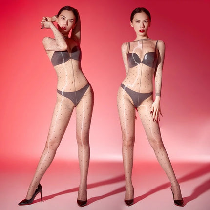 Oil Shiny Pantyhose Bodysuits Women Sexy 1D Ultra Thin Stockings Jumpsuits Erotic Lingerie Bodystockings Lady Glossy Catsuits