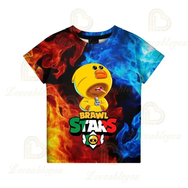 Brawling-Heros 6 To 19 Years Kids Shark T Shirts Mr.P Game 3D Boys Girls Cartoon Tops Teen Clothes