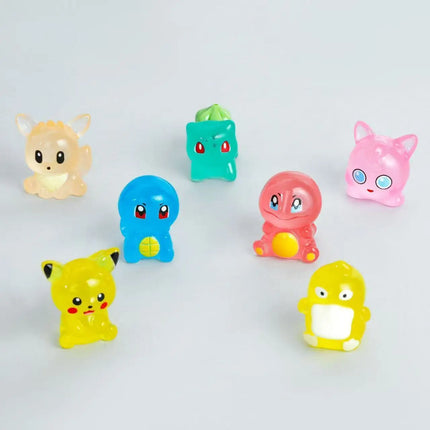 7Pcs/Set  Pikachu Anime Figures Cute Charmander Bulbasaur Luminous Toy For Children Kawaii Ornament Collection Charm Gift