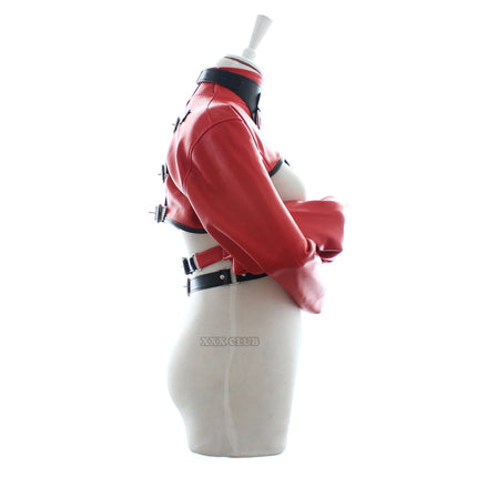 Thierry Adult Sex Game Fetish Straitjacket Bondage Restraint Jacket Long Sleeves Breast Exposed Tops Sex Toys For Women
