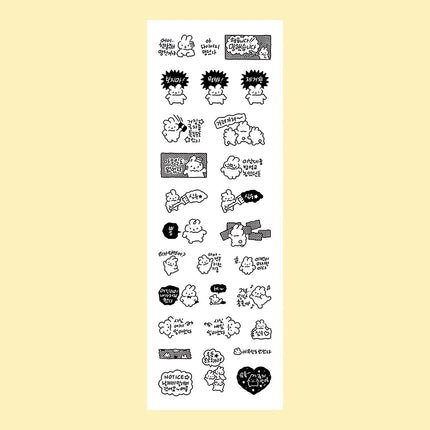 Cartoon Stickers Korean Cute Graffiti Style Rabbit Stickers Kawaii Cartoon Animal Stickers Hand Account Diary Scrapbook Stickers