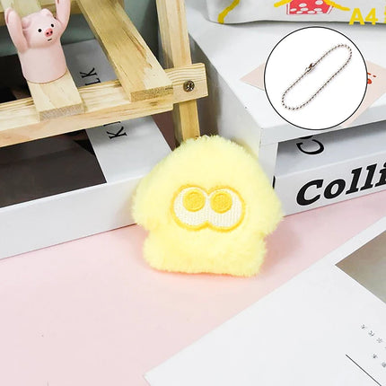 Cartoon Splatoon Inkling Plush Keychain Anime Orange Red Inkling Kawaii Animal Backpack Pendant Soft Stuffed Cartoon Toy Doll