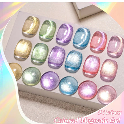 7ml Light Flow Colored Magnetic Gel Nail Polish Shiny Effect Semi Permanent Soak Off UV LED Gel Varnish Nail Art Nail Supplies