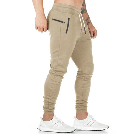 Men Pants Skinny Fit Knit Trousers Slim Fit Cuffed Hem Joggers Drawstring Waist Sweatpants Black Navy Blue Olive Green Athletic