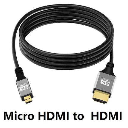 Micro HDMI 8K Cable Micro To HDTV HDMI-compatible Cable Cord  For GoPro Raspberry Pi 4 Retroid Sony Camera pc TV Video Cable