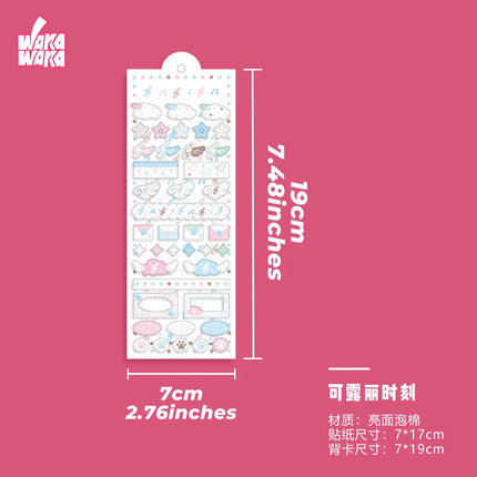 WAKAWAKA Cute Deco Stickers for Scrapbooking Keluli Moment Pink Wing Star Decorative Stickers Diy Phone Luggage Motorcycle