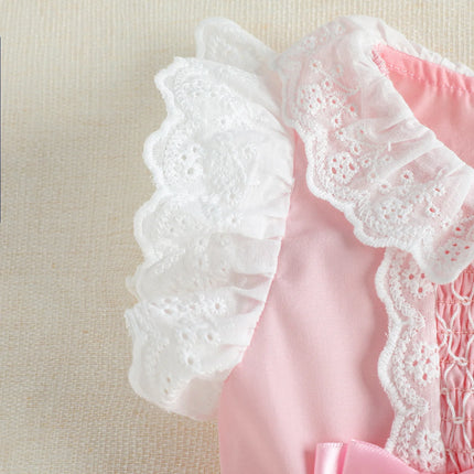 2025 Summer New Pink Ruffled Collar Doll Dress for Baby Girl, Cute and Fashionable Princess Sleeveless Vest Dress
