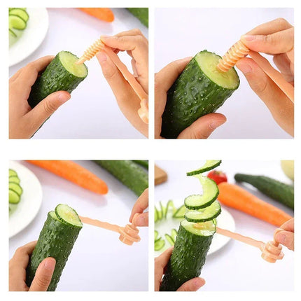 6 Set Spiral Potato Cutter with 4 Stainless Steel Sticks Spiralizer Chips Maker Reusable Potato Twister Kitchen Gadgets