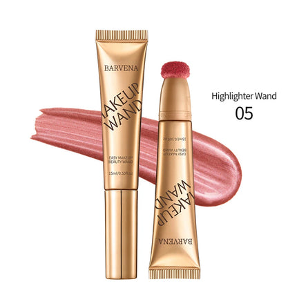 Multifunctional makeup pen blush highlight contouring pen sponge head pearl gloss fine flash brightening beauty stick