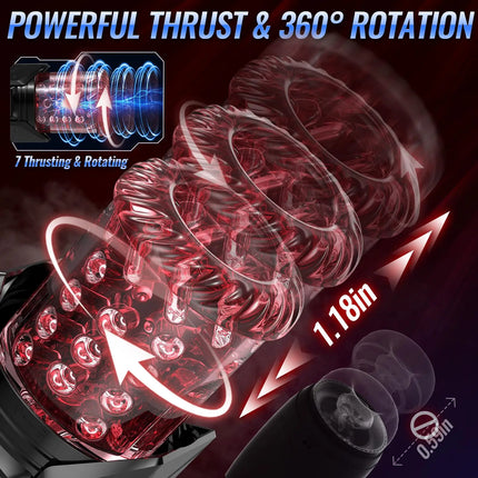 Automatic Male Masturbator 7 Thrusting Rotating Licking Sucking Sex Machines Penis Pump Adult Toys Pocket Pussy Sex Toy for Men