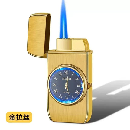 Rocker Arm Watch Metal Unusual Gas Lighters Jet Butane Torch Lighter Windproof Cigarette Cigar Lighter Gadgets for Men