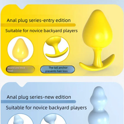 5pcs Silicone Anal Plug Jewelry Base Beginner To Expert Butt Plug,Adult Toys Tail Female/Male Dildos Sex Toy Couples Adults Game