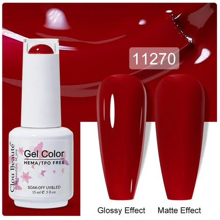 Clou Beaute 15ml Nail Gel Polish Vernis Semi Permanent UV LED Lamp Lakiery Hybrydowe Hema Free Red Nail Art Gel Lacquer Gel