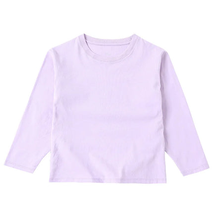 Long Sleeve T-shirt Cotton Solid Boys Girls Active T-shirts Tops Undershirts Children Basic Tee 1-16 Years