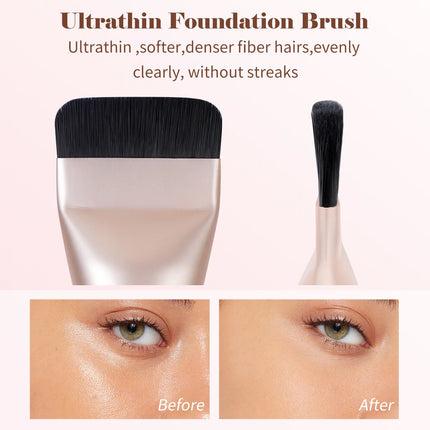 MAANGE Flat Head Foundation Brush Ultra Thin Top Mask Brush For Liquid Cream Cosmetics Blending Beauty Tool Premium Gift
