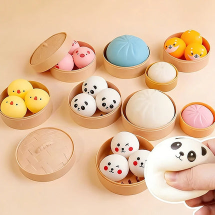 Dumpling Squishy Toys Cartoon Dumpling Anti Stress Ball Pinch Vent Fidget Sensory Toys Squishy Tabas Abreact SquishSurprise Gift