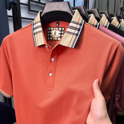 Luxury Brand Man Short-Sleeved Polo Shirt Lapel Button Spring Hot Polo Shirt Business Casual Clean Wrinkle-Resistant Men's Wear