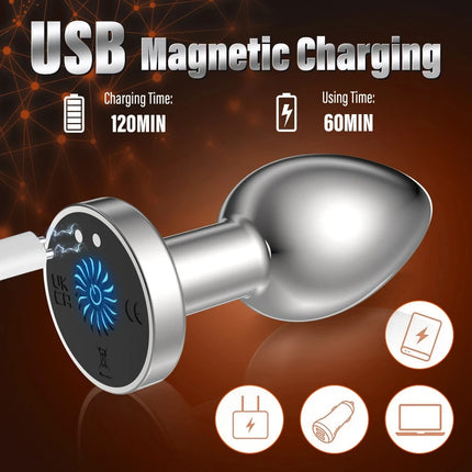 Wireless Metal Anal Vibrator for Women Remote Control Butt Plug Prostate Massager 10 Speeds Adult Couple Sex Toys for Men