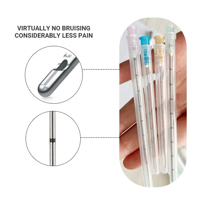 High Toughness Blunt Cannula Tips 50pcs 18G 21G 22G 23G 25G 27G 30G Easy Positioning Disposable Sterile Nose/Lip Micro Cannula