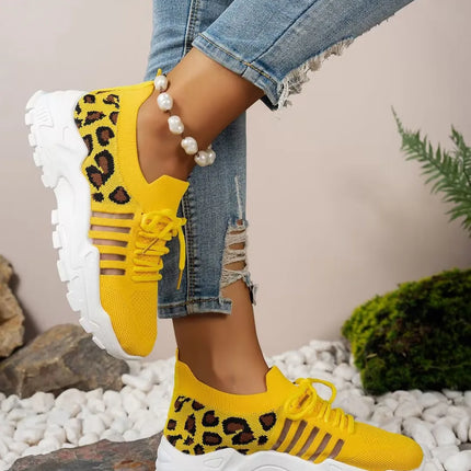 Woman shoes Leopard print sneakers lightweight and breathable women's casual sneakers sale shoes with free shipping