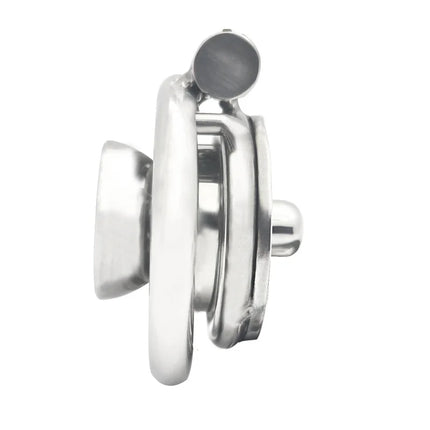 Urethral Inverted Negative Male Chastity Lock Flat Cock Cage with Metal Urethral Catheter for Couple Men Penis Ring Bondage BDSM
