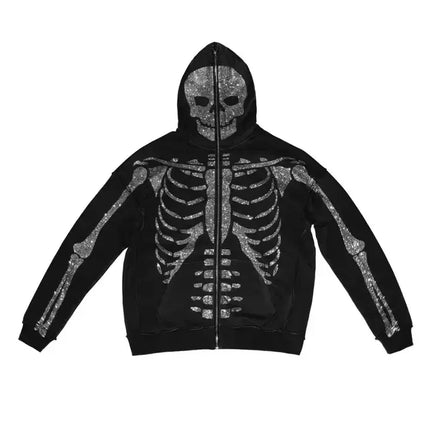 Women Men Y2K Fashion Hoodie Letter Graphics Print Zip Hoodie Clothes Women Hip-hop Long Sleeve Sweatshirt Oversized Top