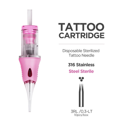 10pcs Tattoo Cartridge Needles Disposable Needles RL RM XF Series For Tattoo Machine For Eyebrow Eyeliner Permanent Makeup