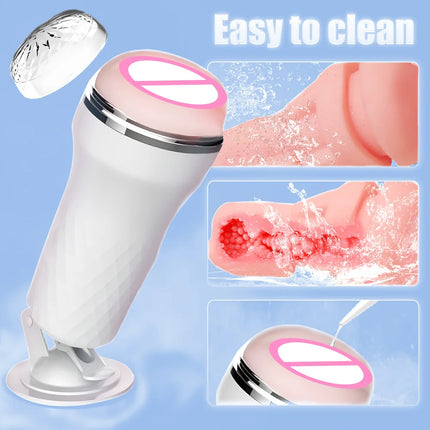 Manual Male Masturbator Men's Masturbation Cup With Suction Cup Soft Simulation Of Labia Vagina Structure Adult Sex Toy For Men