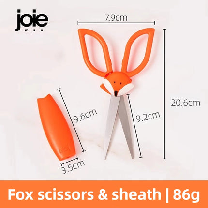 Joie Stainless steel Scissors Fox Scissors Anti Stick Scissors Stationery Office Student DIY Hand Craft School Tool Supplies