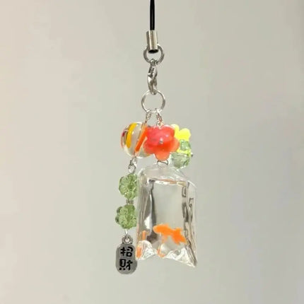 Y2K Charms Phone Pendant Cute Fish Sweet Girl Phone Lanyard Keychain For CCD Camera Girl Bag Schoolbag Ins Korea Jewelry