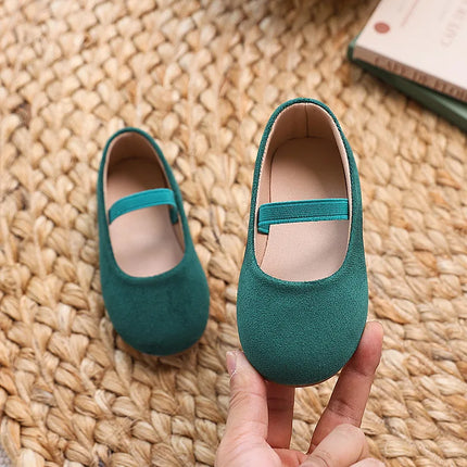 New Girl Dresses Casual Shoes Simple Fashion Children Leather Shoes Solid Color Spring Autumn Kids Princess Ballet Flat Shoes