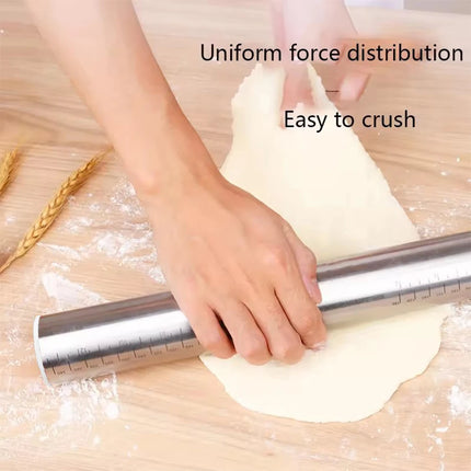 Adjustable Stainless Steel Rolling Pin with 4 Thickness Removable Rings Versatile Dough Roller for Baking Pizza Bakeware Tools
