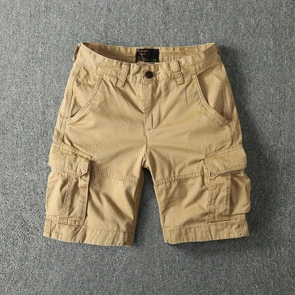 New 2025 Cotton Retro Summer Men's Outdoor Loose Multi-pocket Sports Camouflage Tooling Shorts Straight Medium Short Pants Man