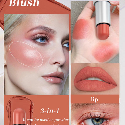QIBEST Highlighting&Bronzer Stick Face Brightening Blusher Rouge Concealer Pen Long Lasting Highlight Contouring Blush Makeup