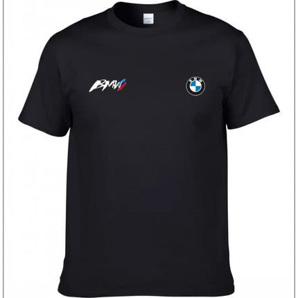BMW Official Summer Short-sleeved T-shirt Car Classic Simple Logo Men's Women's Clothing Printing Pure Cotton Fashion High-end