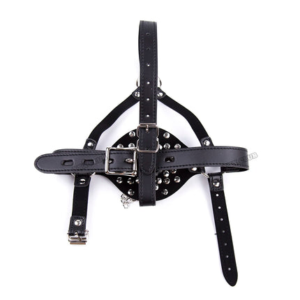 Thierry Plug Your Hole Open Mouth Gag Leather Head Harness, SM Bondage Slave Sex Toys for Couple Adult Games Erotic Sex Products
