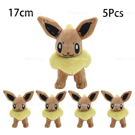 Wholesale Pokemon Plush 5Pcs/Lot Mimikyu Caterpie Oddish Garchomp Phantump Umbreon Sylveon Stuffed Animal Peluche Christmas Gift