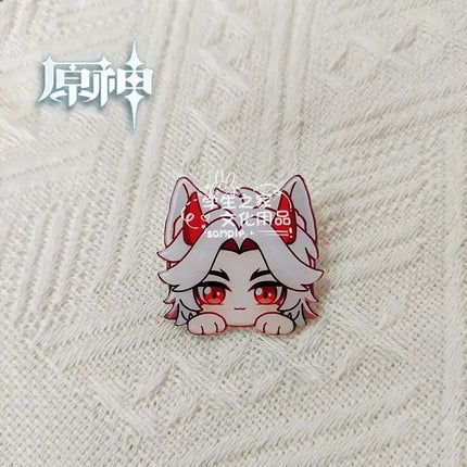 Game Impact Fontaine Neuvillette Wriothesley Rabbit Ears Small Hands Acrylic Badge Backpack Button Brooch Accessories Gifts