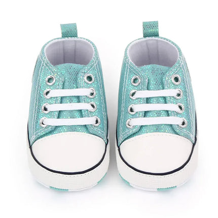 2024 Newborn Sequined Canvas Baby Sneakers Casual Baby Boys Girls Toddler Multi-Color Soft Sole Non-slip Walking Shoes