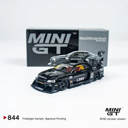 MINIGT 1:64 Nissan LB-ER34 Super Silhouette SKYLINE Black mgt alloy Car Model 844