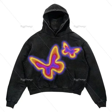 Explosions of New Harajuku Zipper Hooded Sweater Street Men and Women Retro Shirt Sweatshirt Gothic Jacket Hooded Couple Sweater