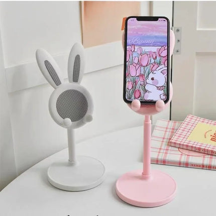 Cute Rabbit Mobile Phone Stand Desktop Can Be Lifted And Adjusted Desktop Lazy Person Selfie Watch Video Music Support Bracket