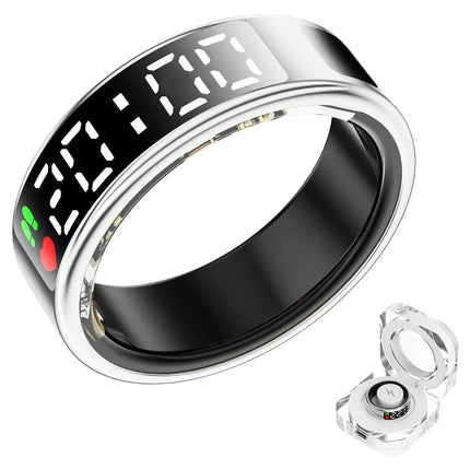 Bluetooth Smart Rings Display Screen Anillo for Heart Rate Blood Oxygen Sleep Monitoring Multi Sport Modes Waterproof Women Ring