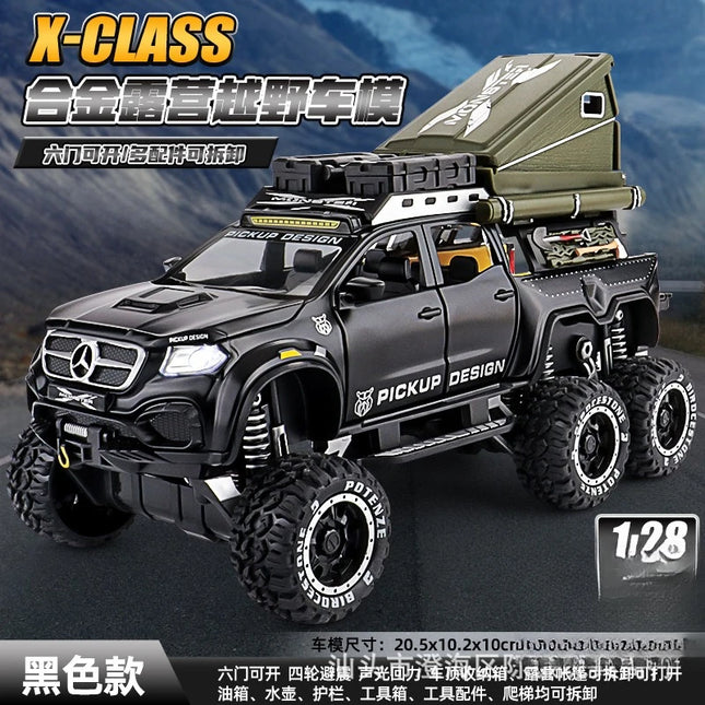 1:28 F150 X-CLASS Model Off-road Vehicle Toys Alloy Diecast Sound Light Doors Opened Pull Back Simulation Cars for Boys Gifts