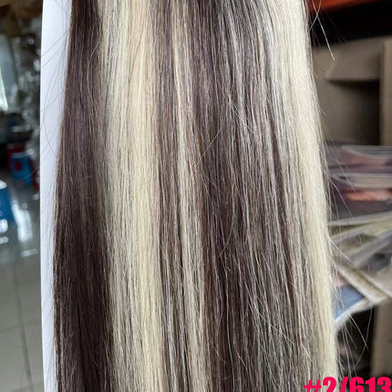 ZZHAIR 100% Human Hair Extensions 16"-26" Machine Made Remy Hair Weft Weaving 100g/Pcs Straight Natural Silk Non-clips