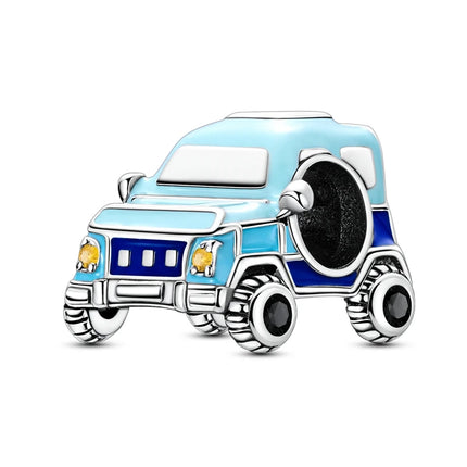 Blue Series 925 Sterling Silver Owl Butterfly Pirate Ship Car Beetle Clogs Charm Fit DIY Bracelet Necklace Fun Matching Gifts